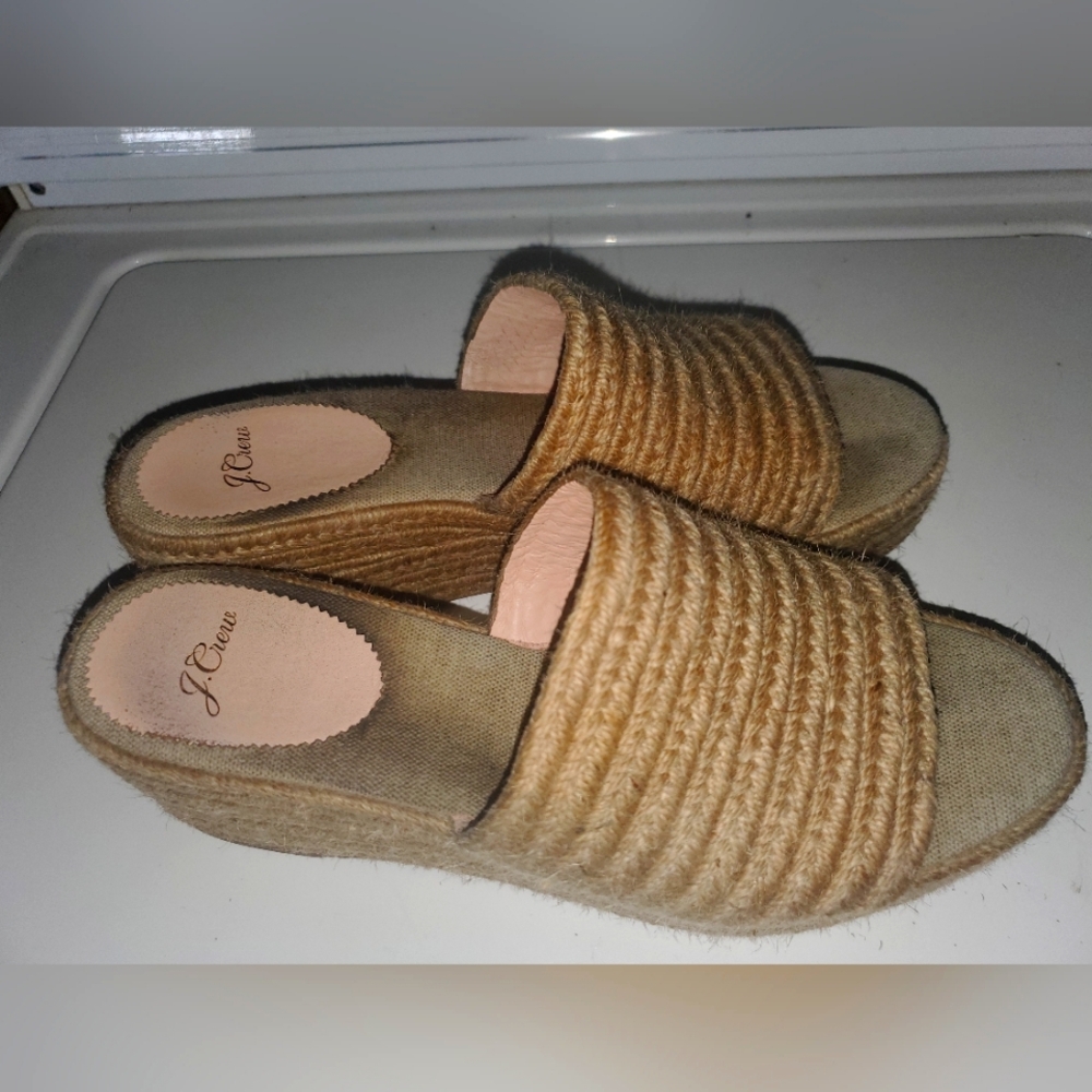 J crew platform slide on shoes